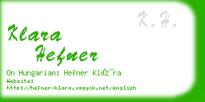 klara hefner business card